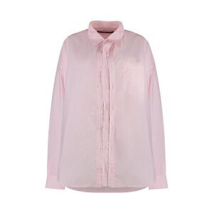 Y/PROJECT Oversized Poplin Shirt with Pleated Placket Women PINK T-Shirts & Tops